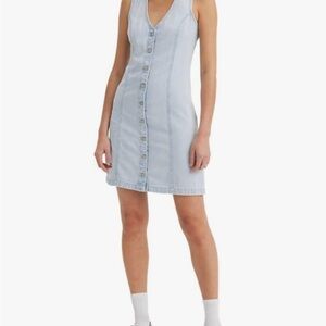 Light Blue Denim Sleeveless Dress